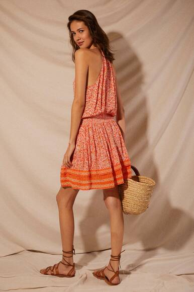 Mini Kleid Carine, orange gemustert