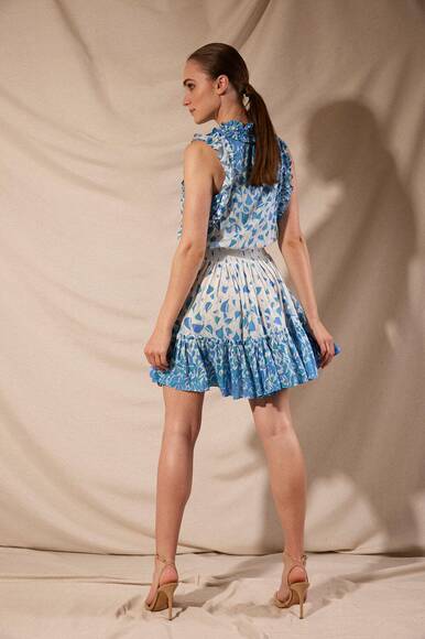 Mini Kleid Triny, blau gemustert