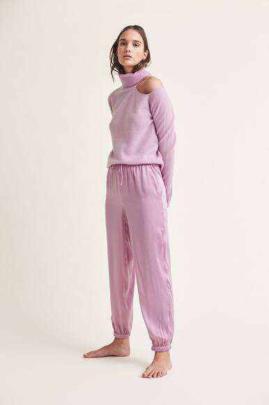 Phoebe Kaschmir Rollkragenpullover mit Cut-out, pink/lavender