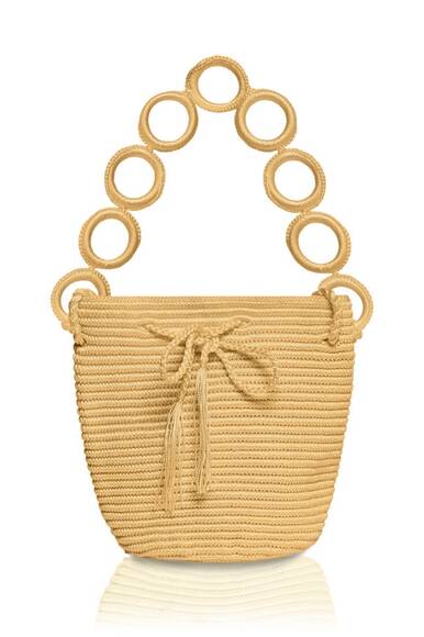 Mini Nylon Bucket Bag, gold