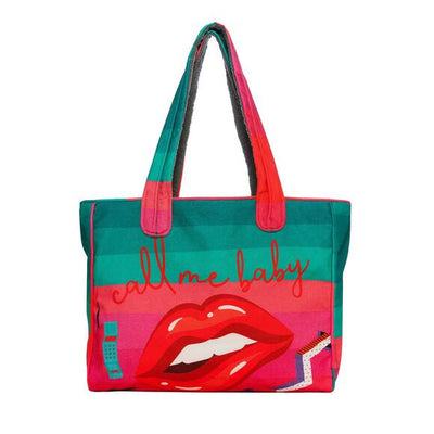 Tote Beach Bag, Lipstick