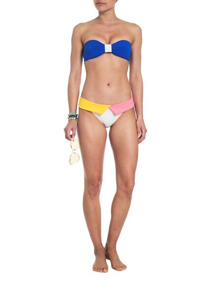 Capri Bandeau Bikini with Flap Bottom - Mehrfarbig