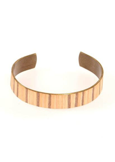 Bracelet Zebrawood made of wood and brass