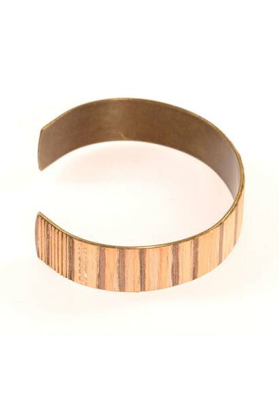 Bracelet Zebrawood made of wood and brass